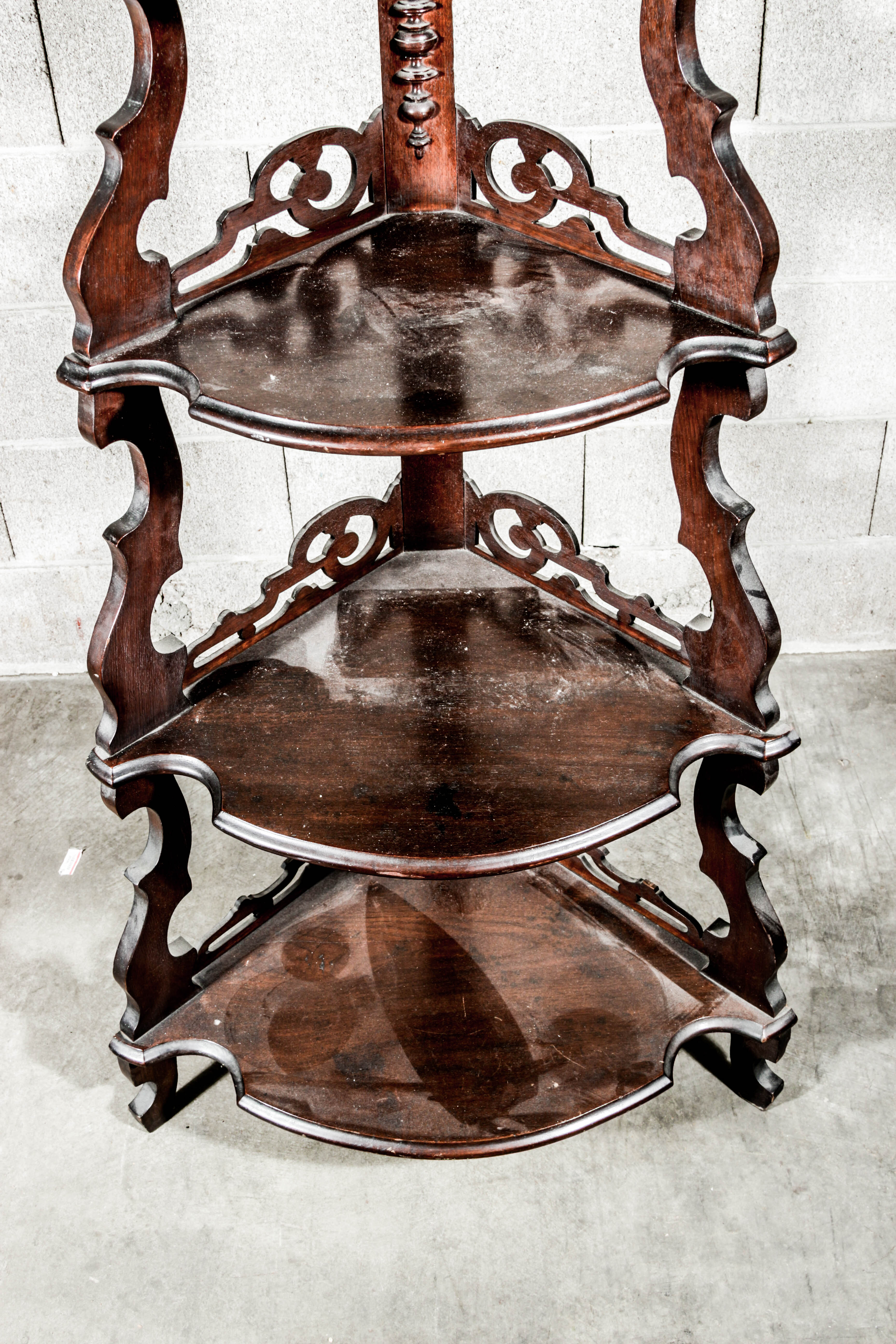 Ornate Wooden Corner Shelf