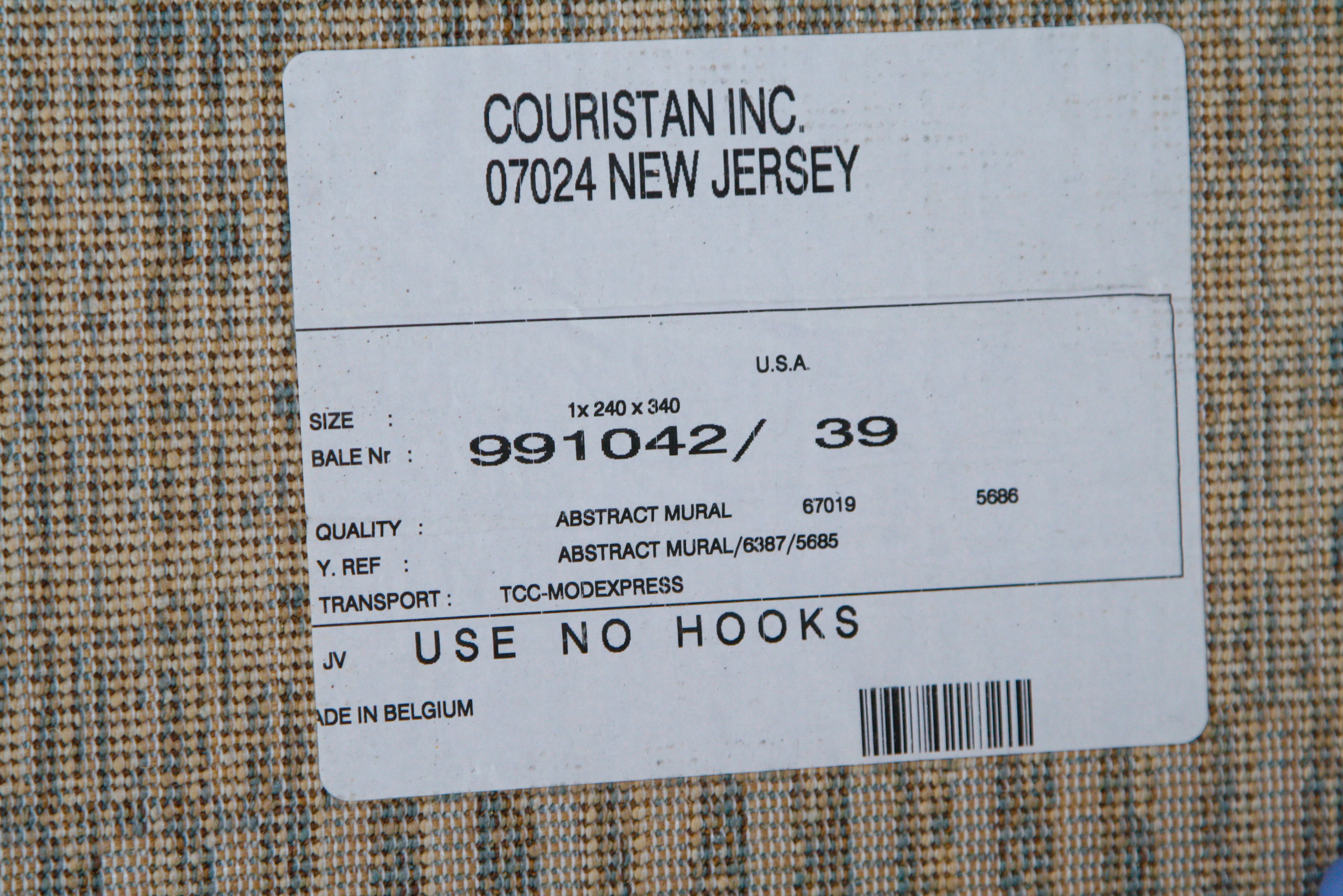 Power Loomed Belgian Couristan "Abstract Mural" Area Rug