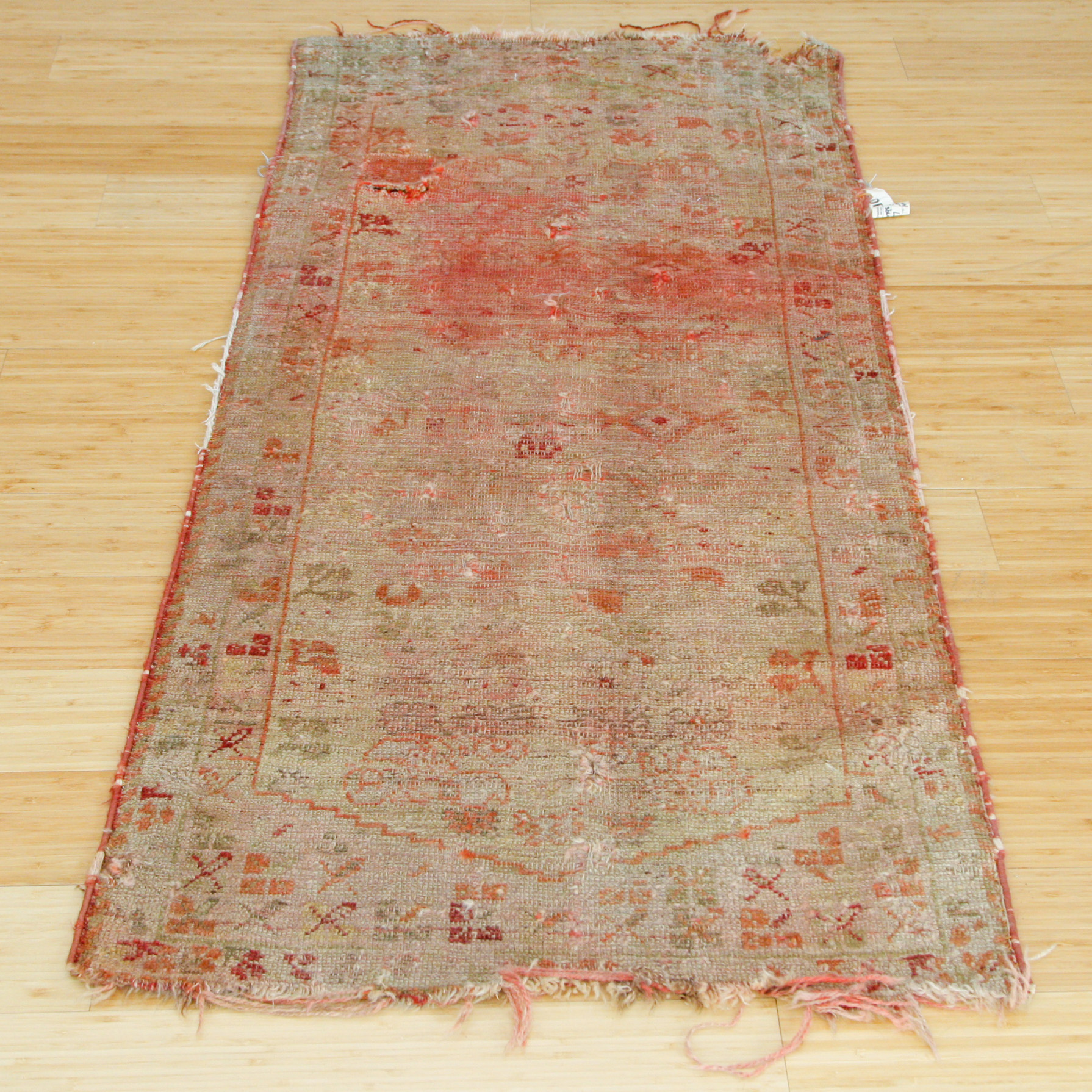 Antique Hand-Knotted Shirvan Accent Rug