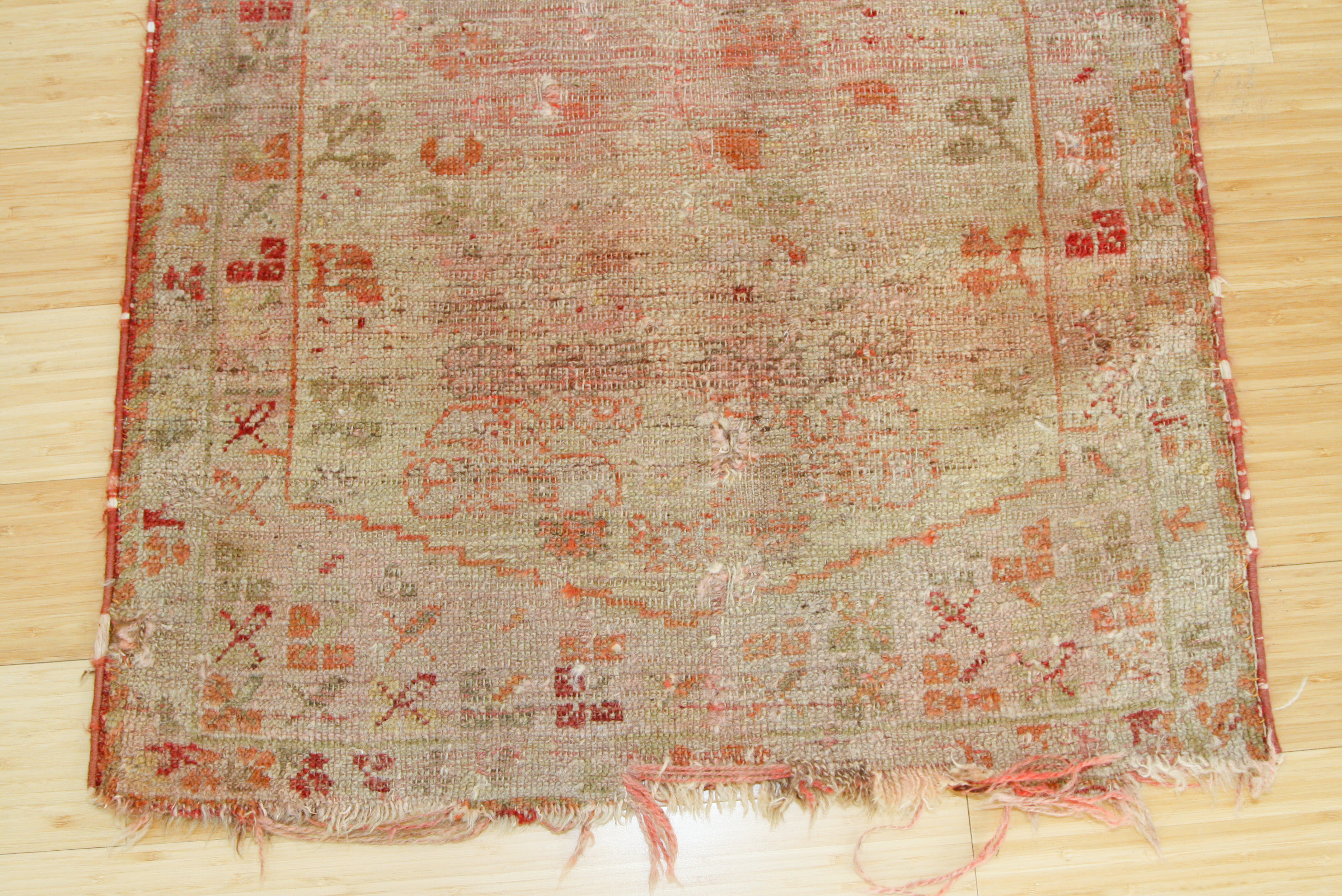 Antique Hand-Knotted Shirvan Accent Rug