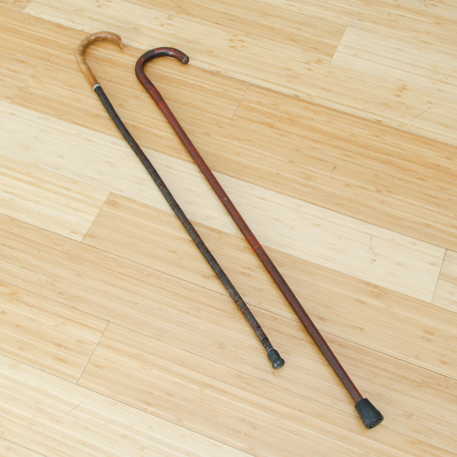 Pair of Antique Wooden Walking Canes