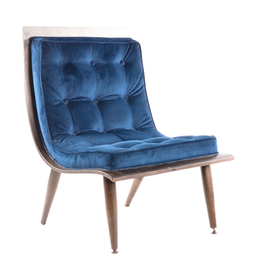 Mid Century Modern Velvet Scoop Chair