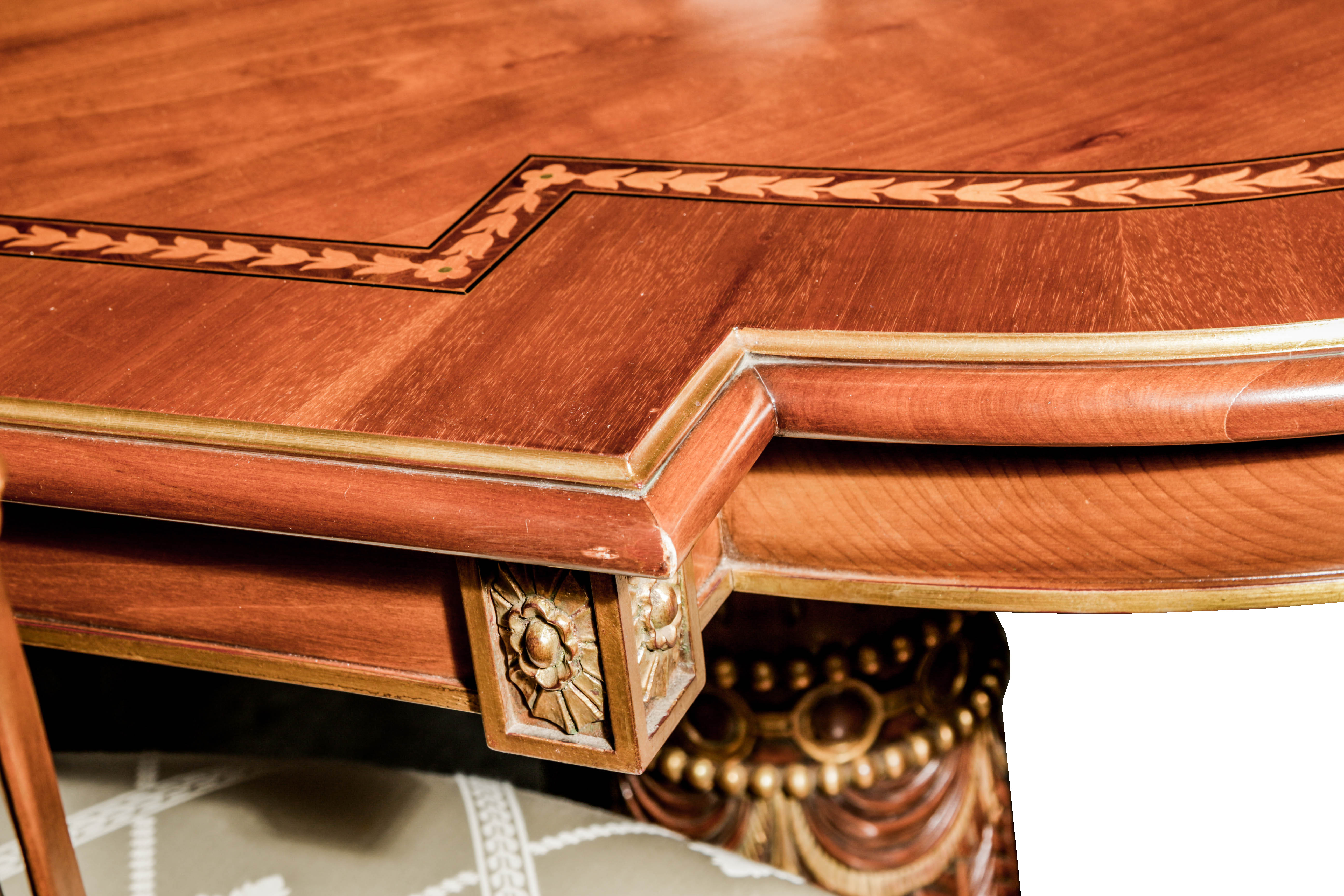 Excellent Neo-Classical Mahogany Dining Table and Ten Chairs