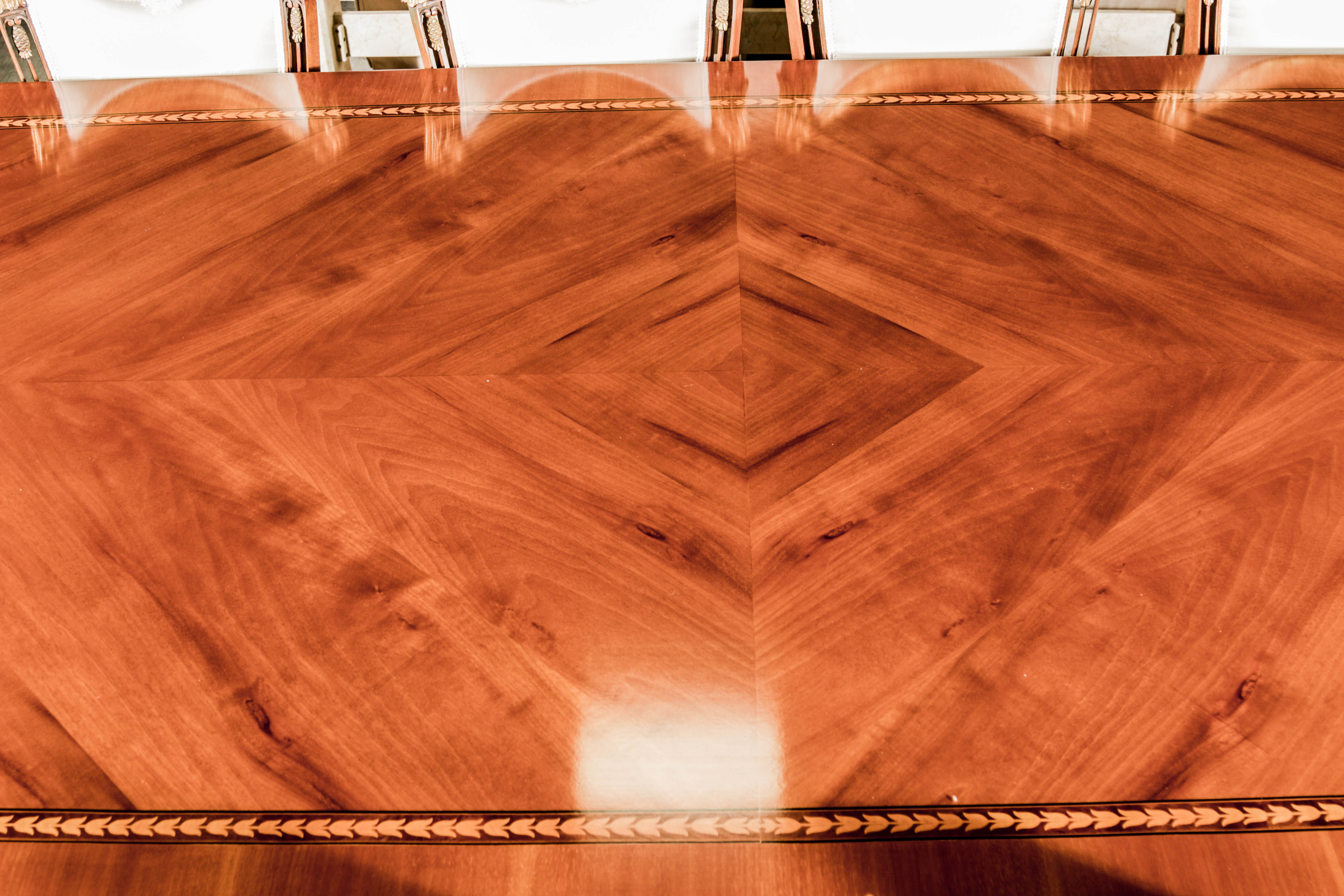 Excellent Neo-Classical Mahogany Dining Table and Ten Chairs