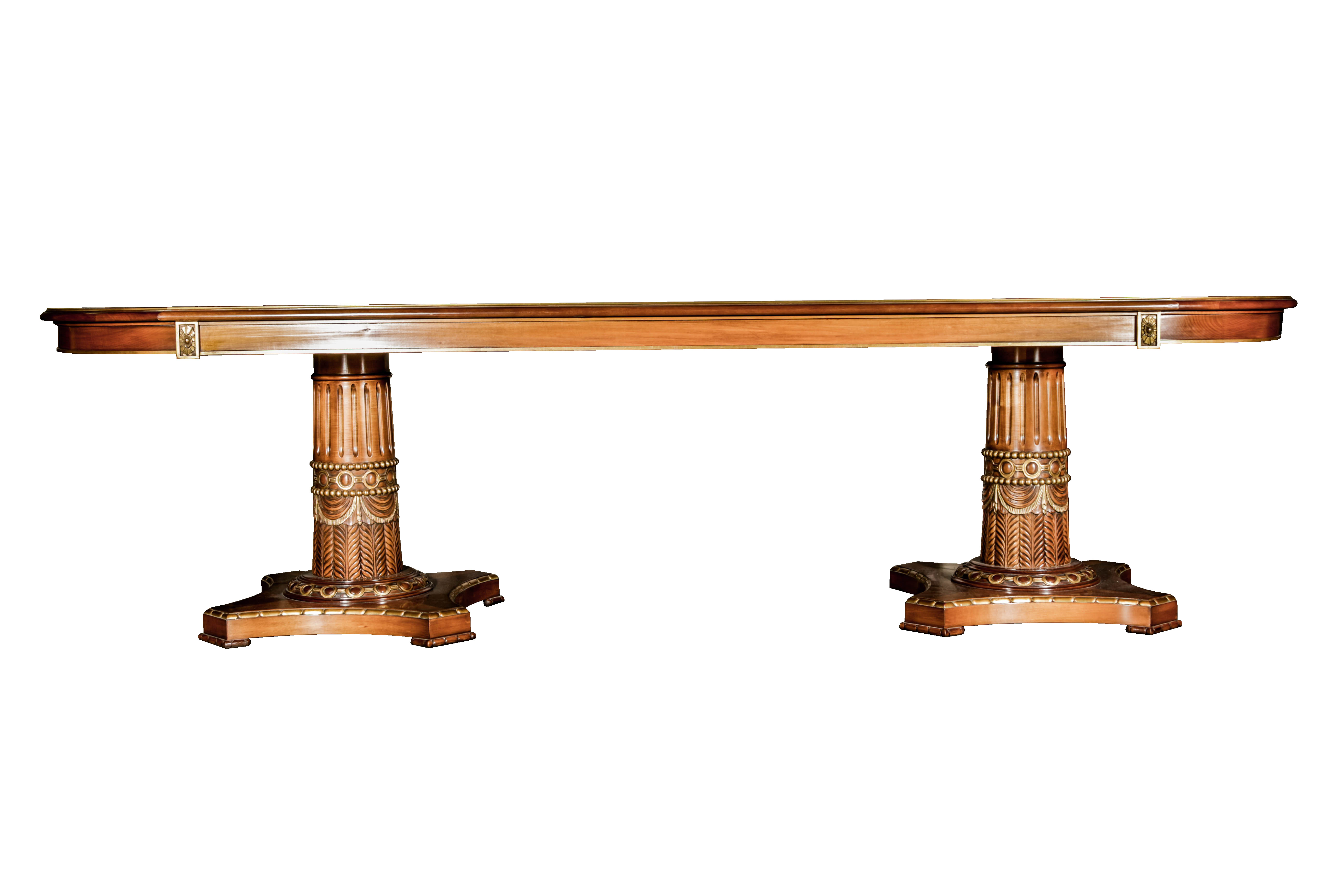 Excellent Neo-Classical Mahogany Dining Table and Ten Chairs