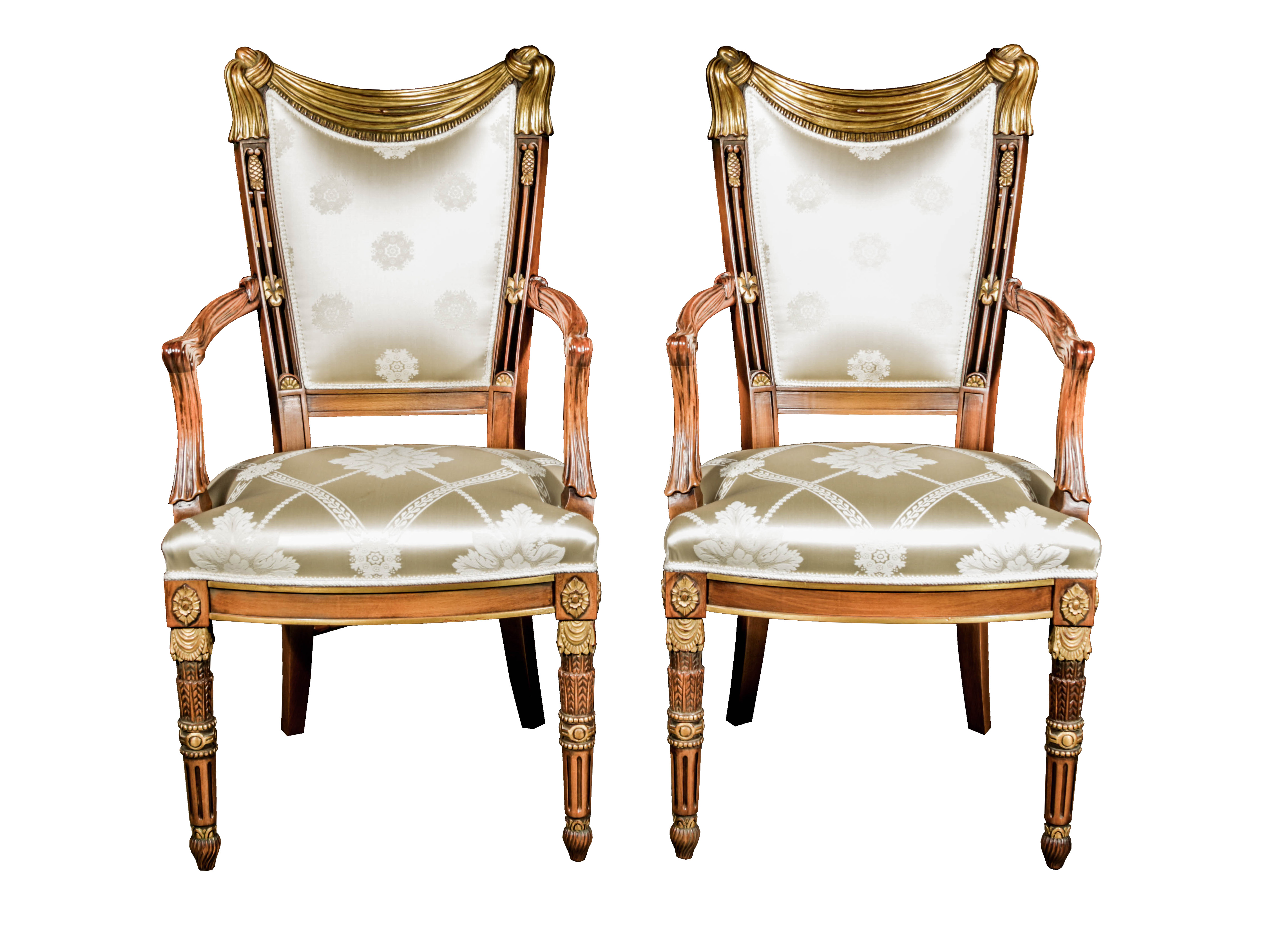 Excellent Neo-Classical Mahogany Dining Table and Ten Chairs