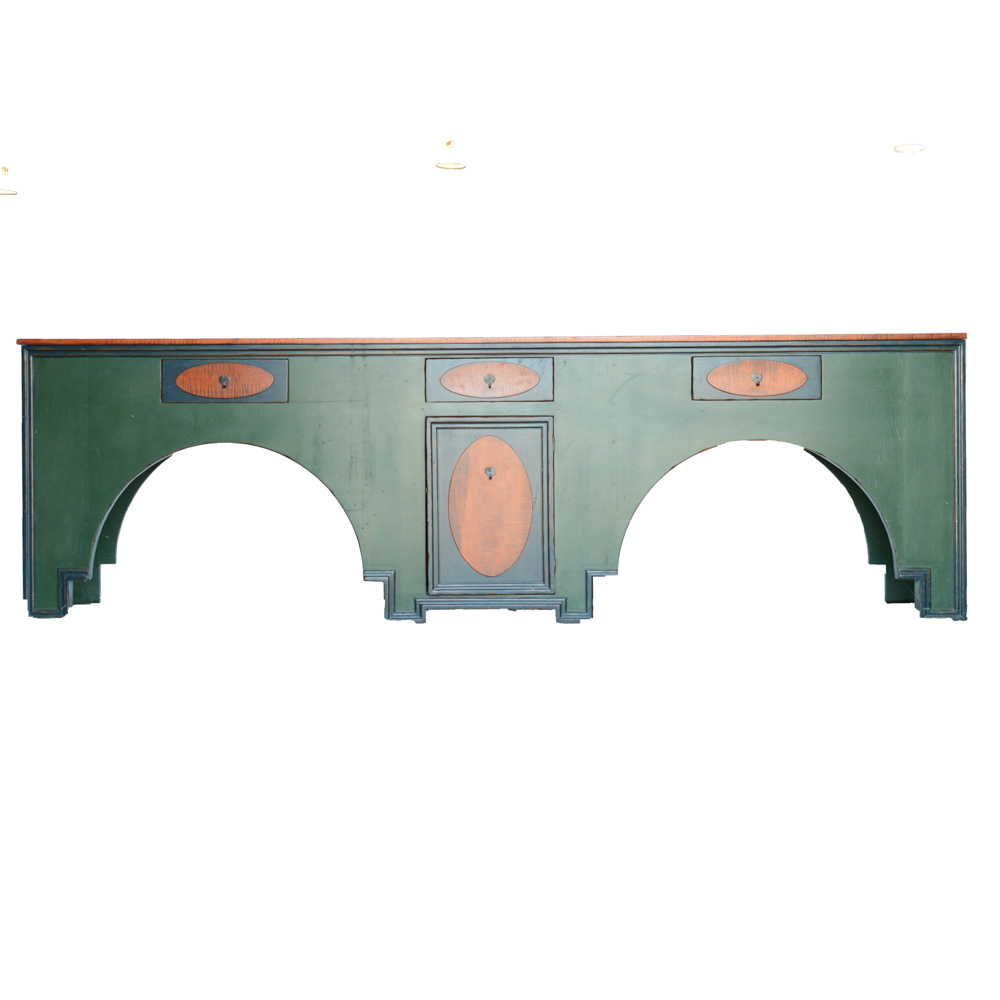 Approximately 11' Rustic Artisan Wooden Bar