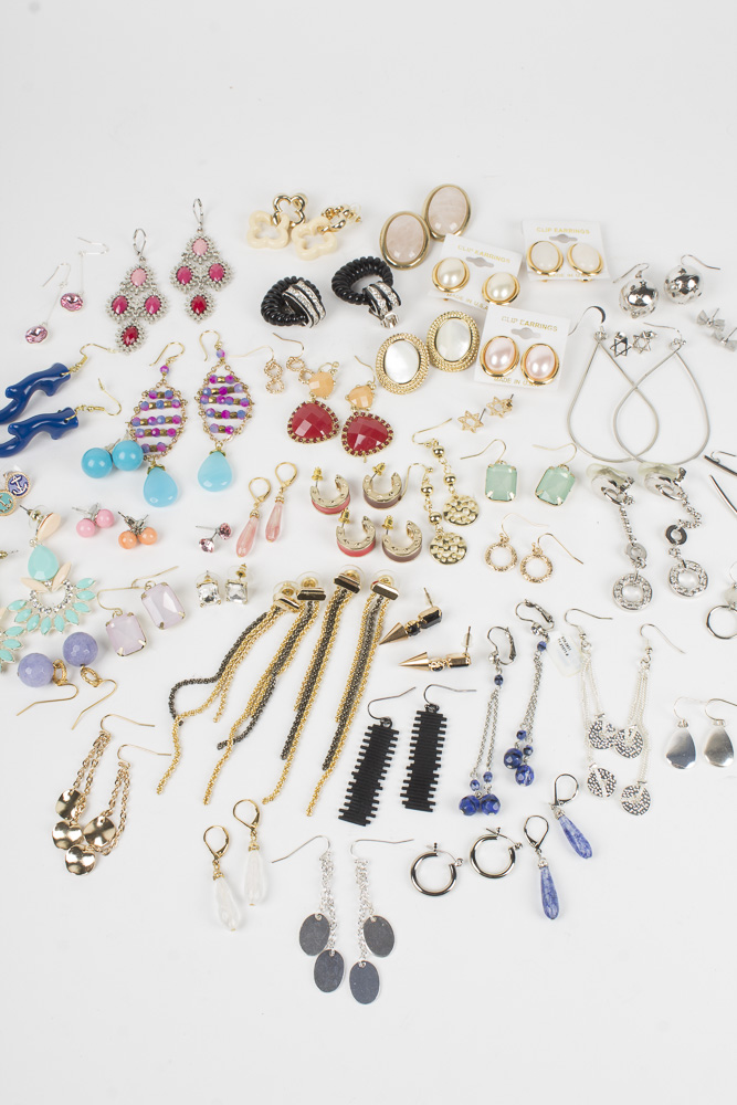 Large Group of Costume Earrings
