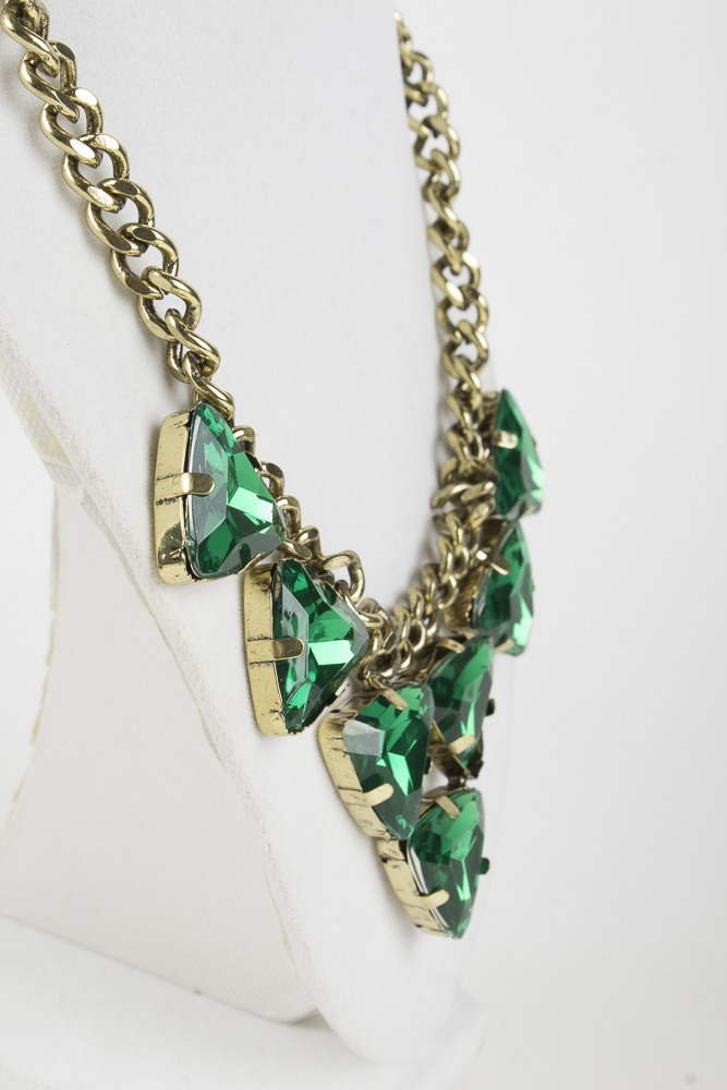 Showcase with "Faux" Gemstone Costume Jewelry