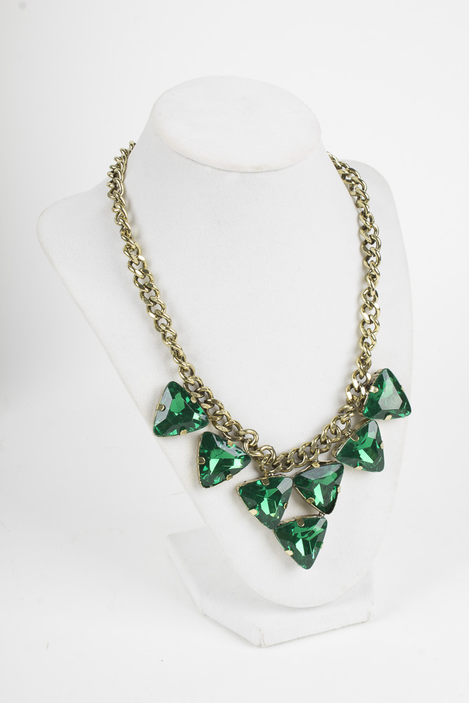 Showcase with "Faux" Gemstone Costume Jewelry