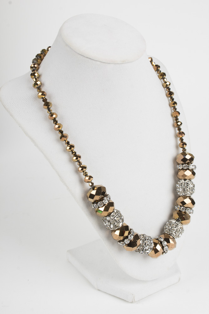 Showcase with "Faux" Gemstone Costume Jewelry