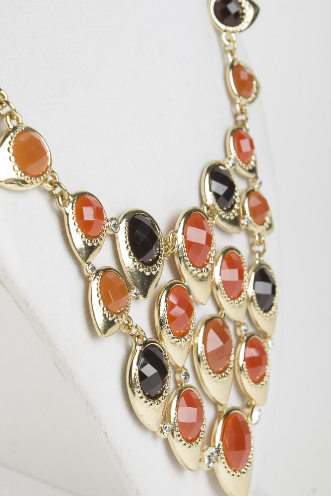 Showcase with "Faux" Gemstone Costume Jewelry