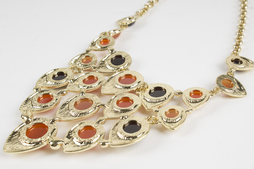 Showcase with "Faux" Gemstone Costume Jewelry