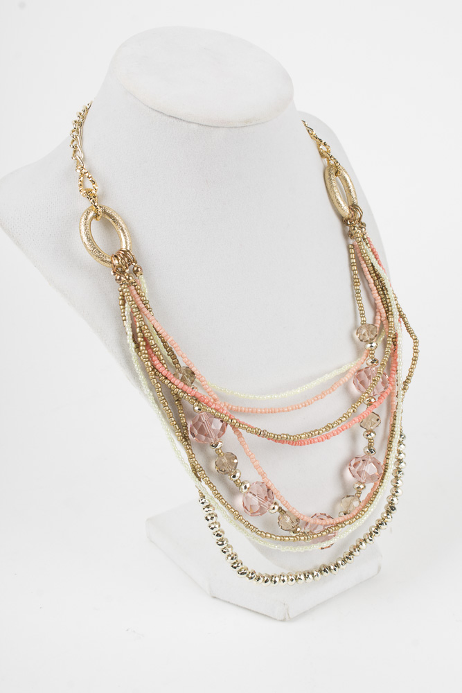 Multi-Colored Metal and Pink Costume Jewelry