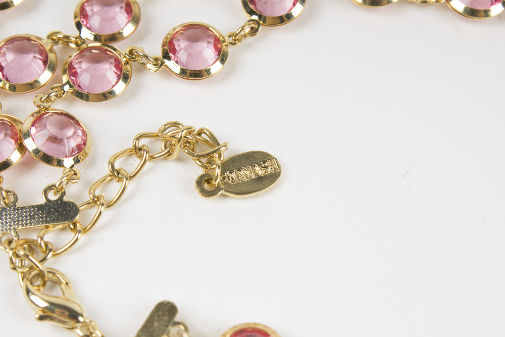 Multi-Colored Metal and Pink Costume Jewelry