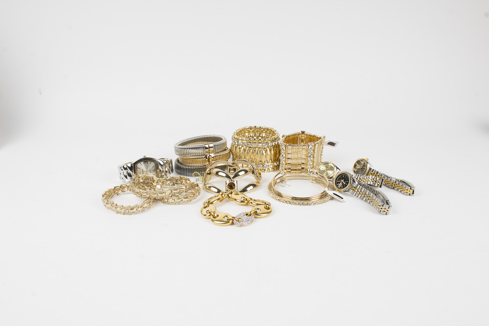 Gold-toned Watches and Bracelets