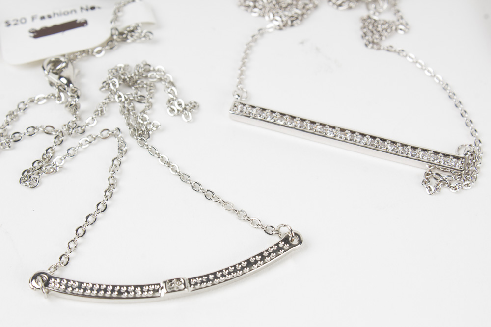 Group of Silver Tone and Black Costume Jewelry