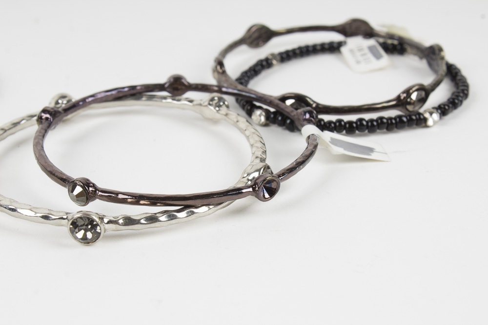 Group of Silver Tone and Black Costume Jewelry