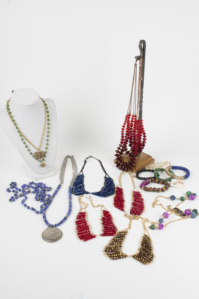 Beaded Costume Jewelry and Jewelry Hook Stand