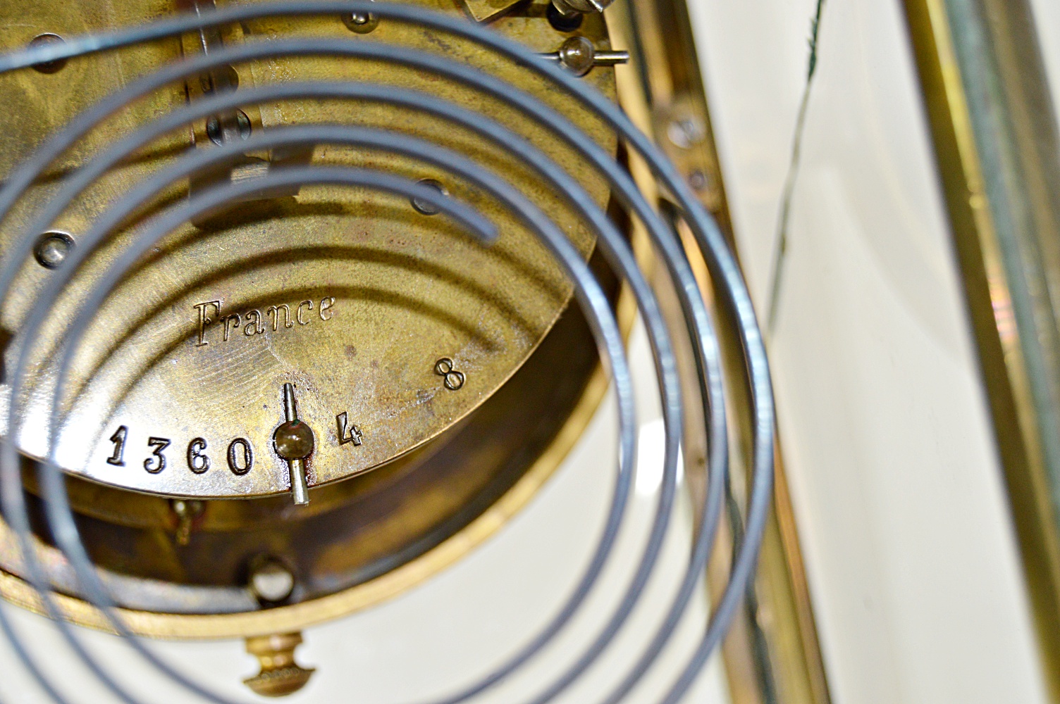 Antique French Brass and Beveled Glass Carriage Clock