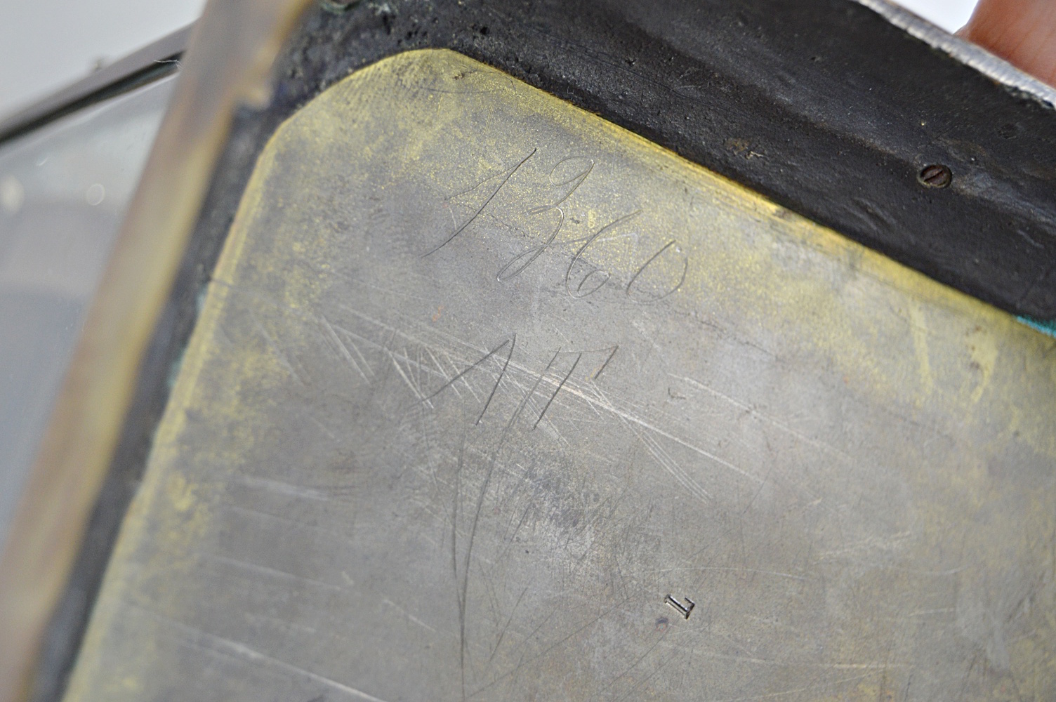 Antique French Brass and Beveled Glass Carriage Clock