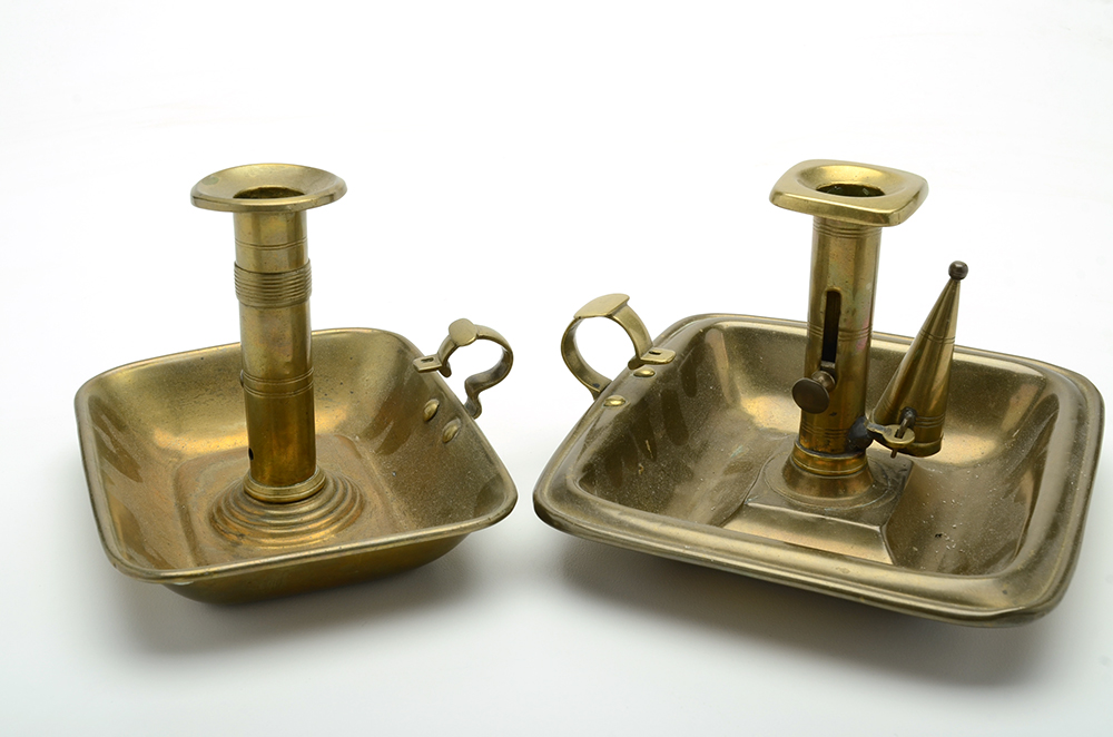 Collection of Brass Chamber-Sticks and Accessories