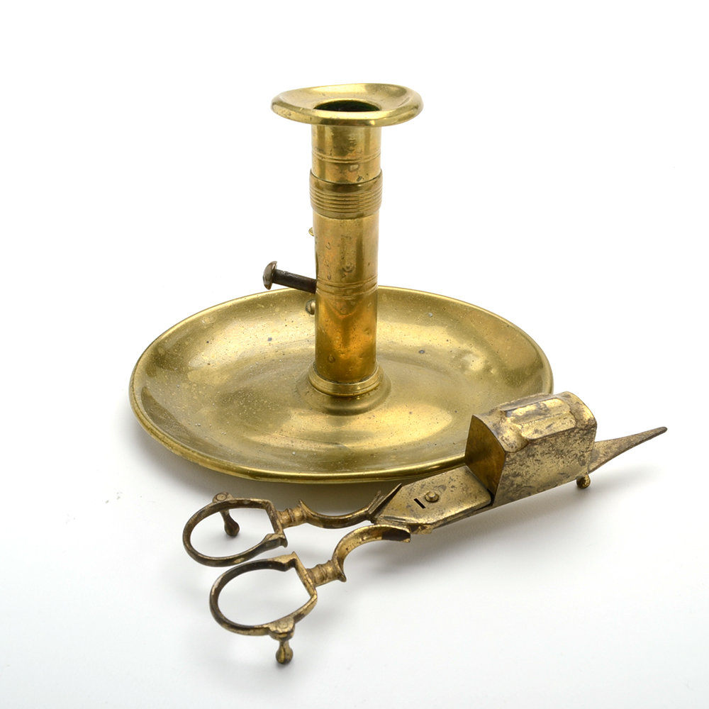 Collection of Brass Chamber-Sticks and Accessories