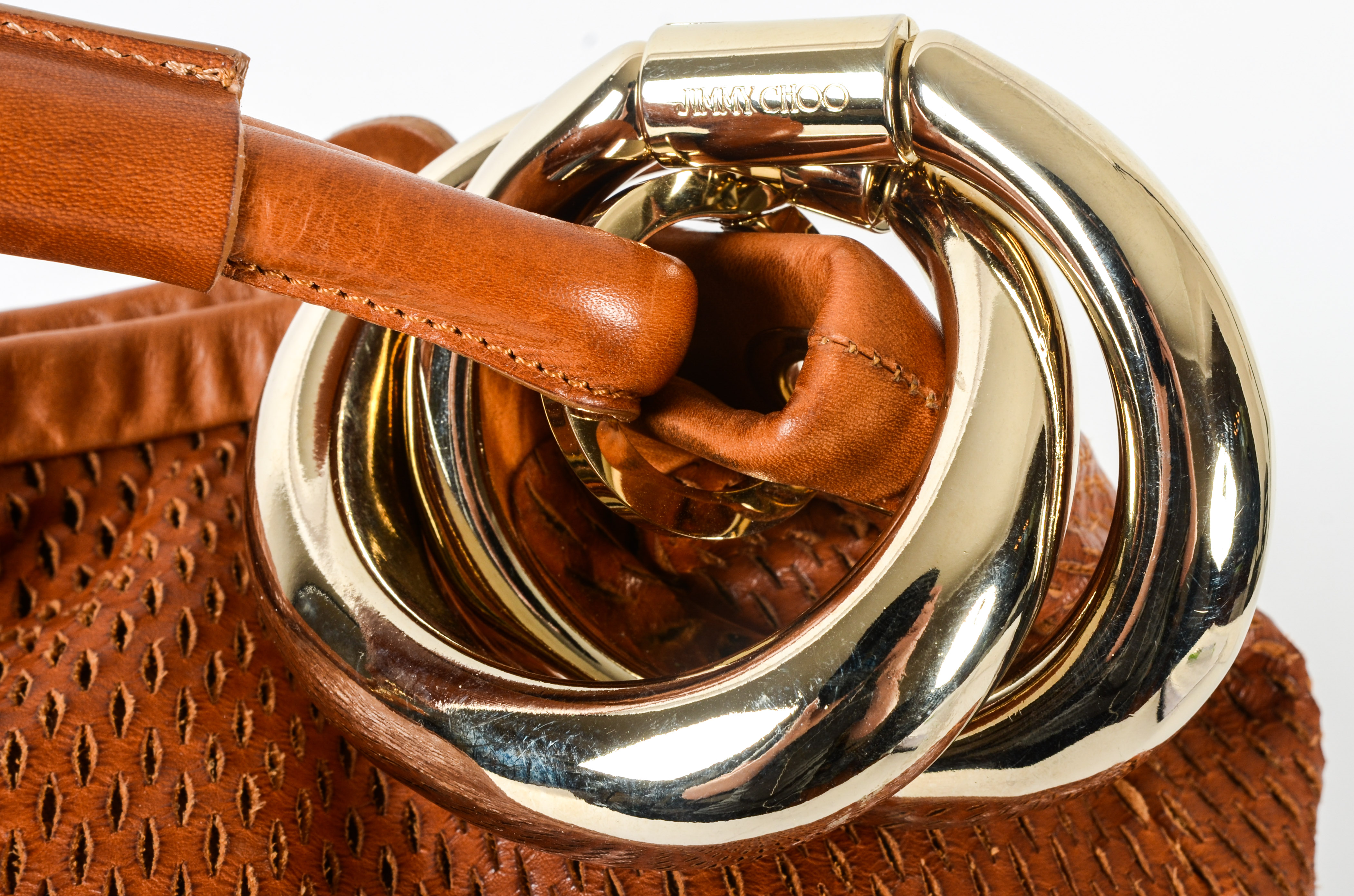 Jimmy Choo Sky Perforated Vachetta Hobo Bag