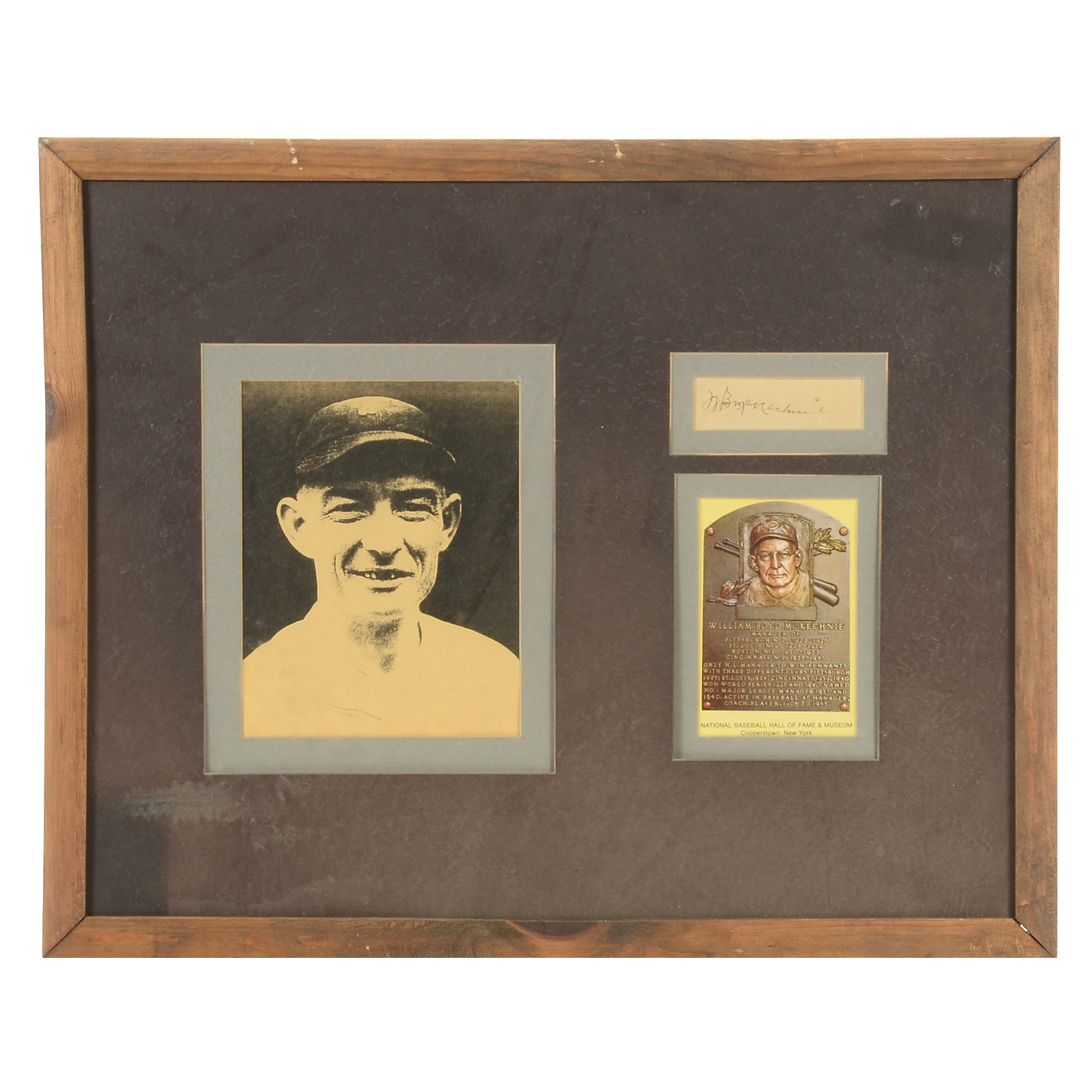 William "Bill" McKechnie Signed Framed Baseball Display
