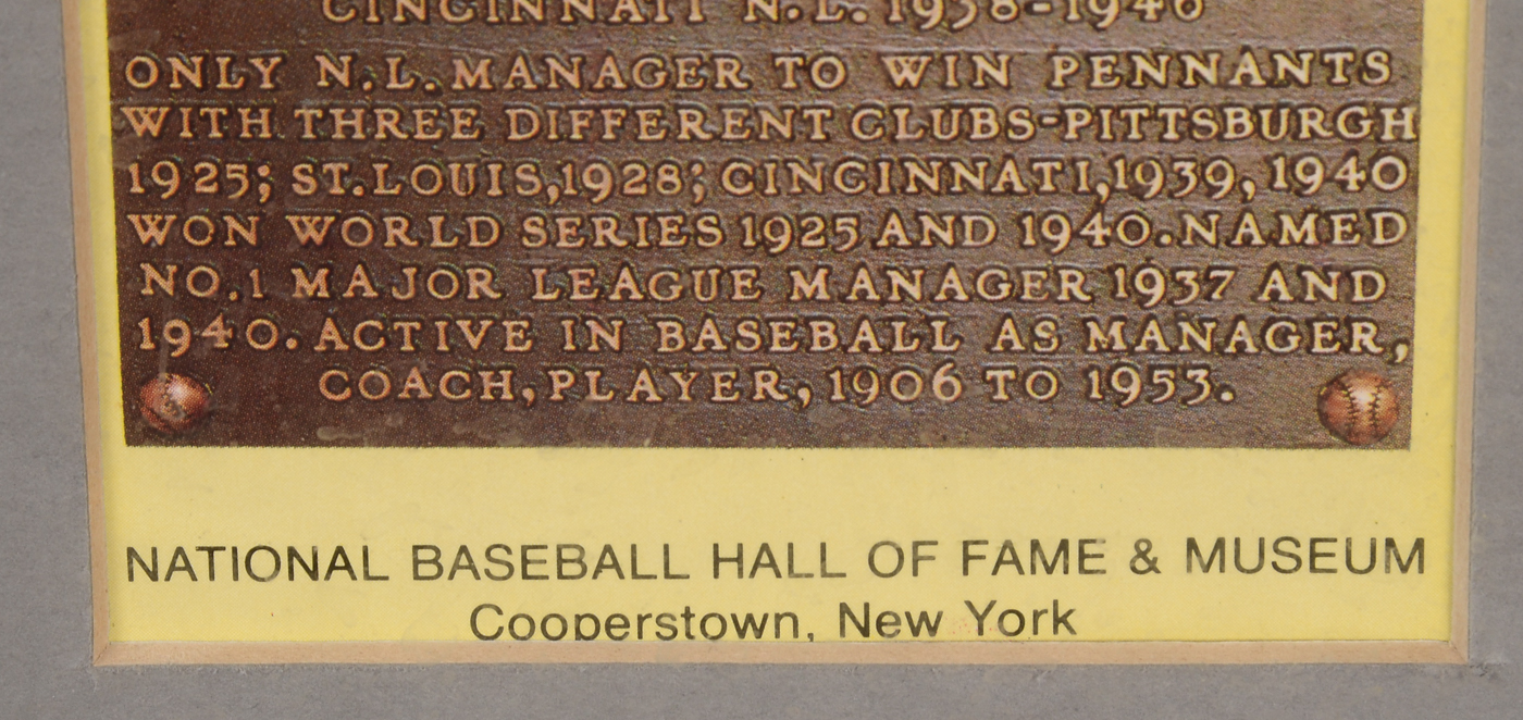 William "Bill" McKechnie Signed Framed Baseball Display