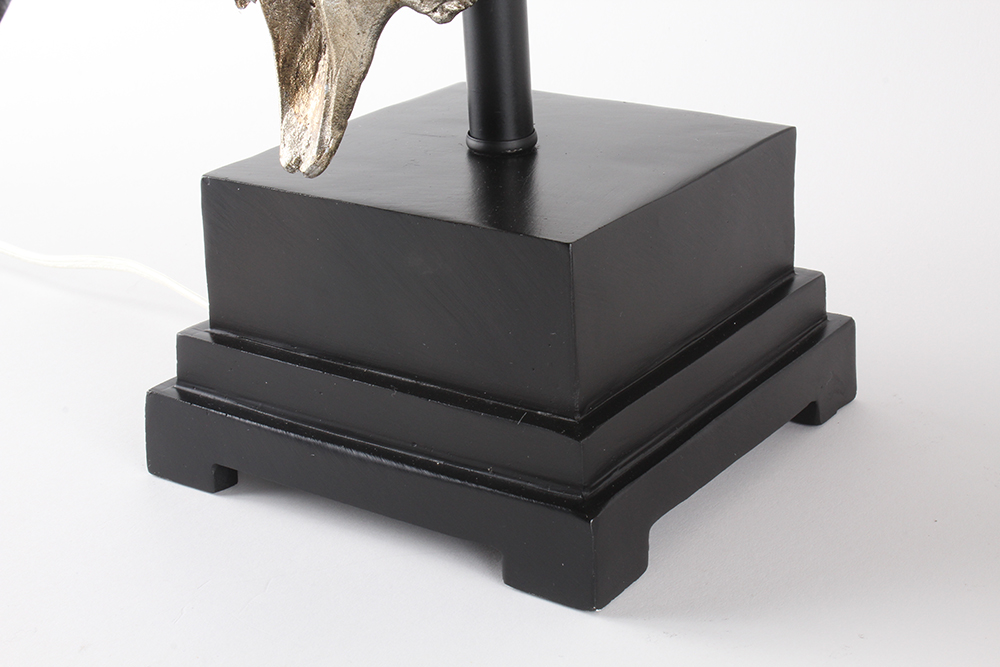 Ram Skull Sculpture Table Lamp Pair