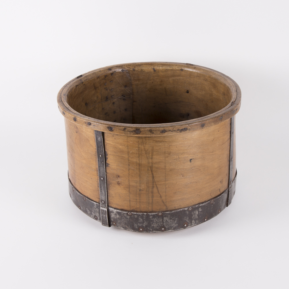 Wood and Metal Round Container