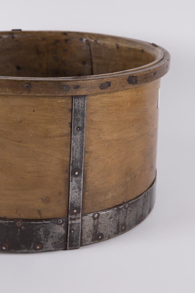 Wood and Metal Round Container