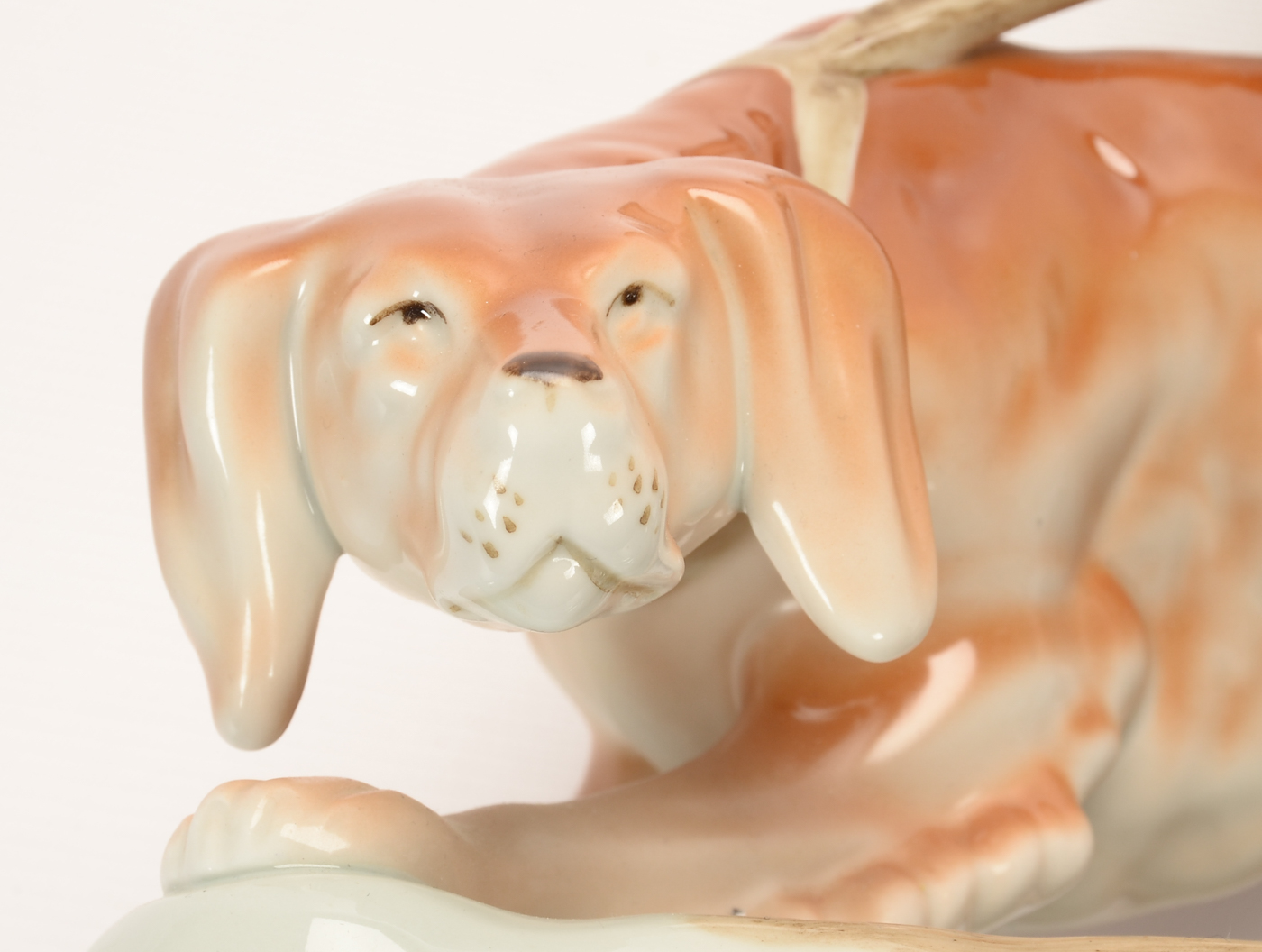 Contemporary Royal Dux Boy and Dog Figurine