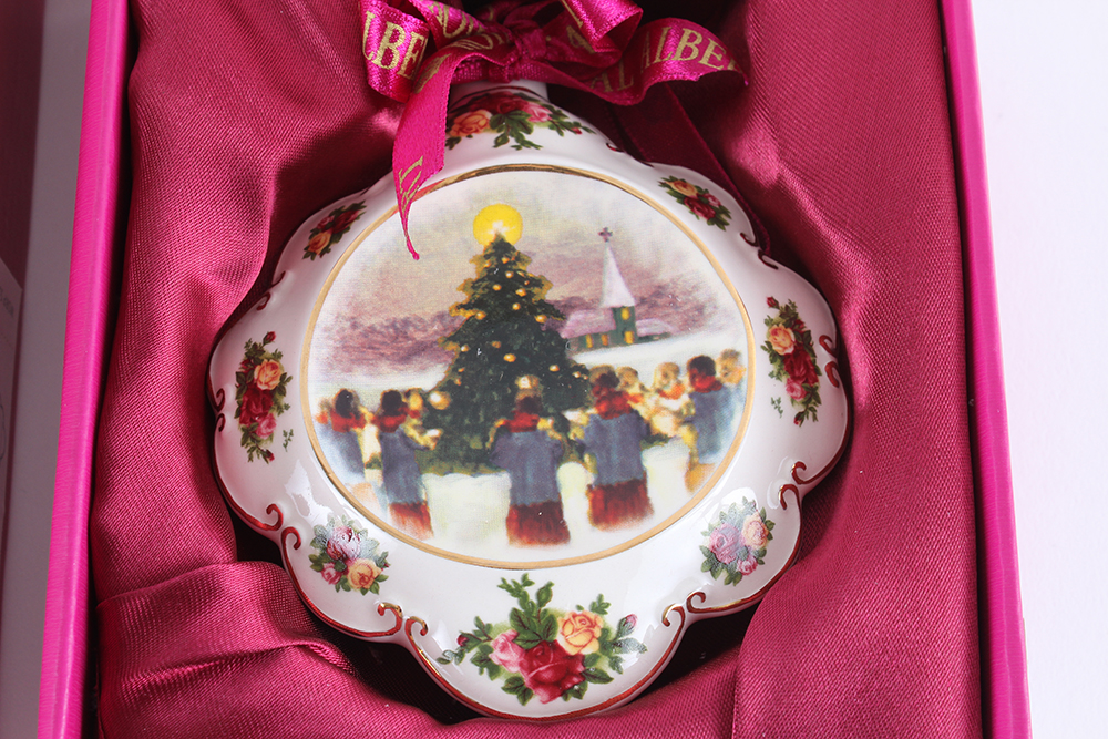 Royal Albert Hand-painted "Old Country Roses, Christmas Tree" Ornaments