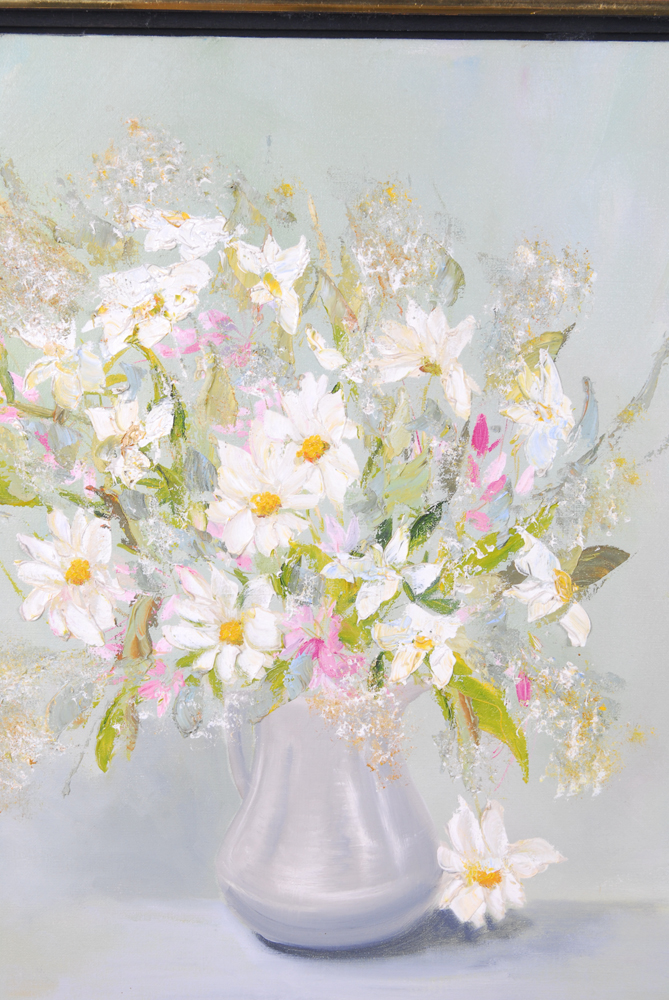 Oil on Canvas Painting of Daisy Still Life by Sally Zappacosta