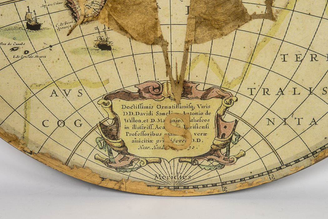 Offset Lithographs of Antique Globes With Golden Compass Appliqué