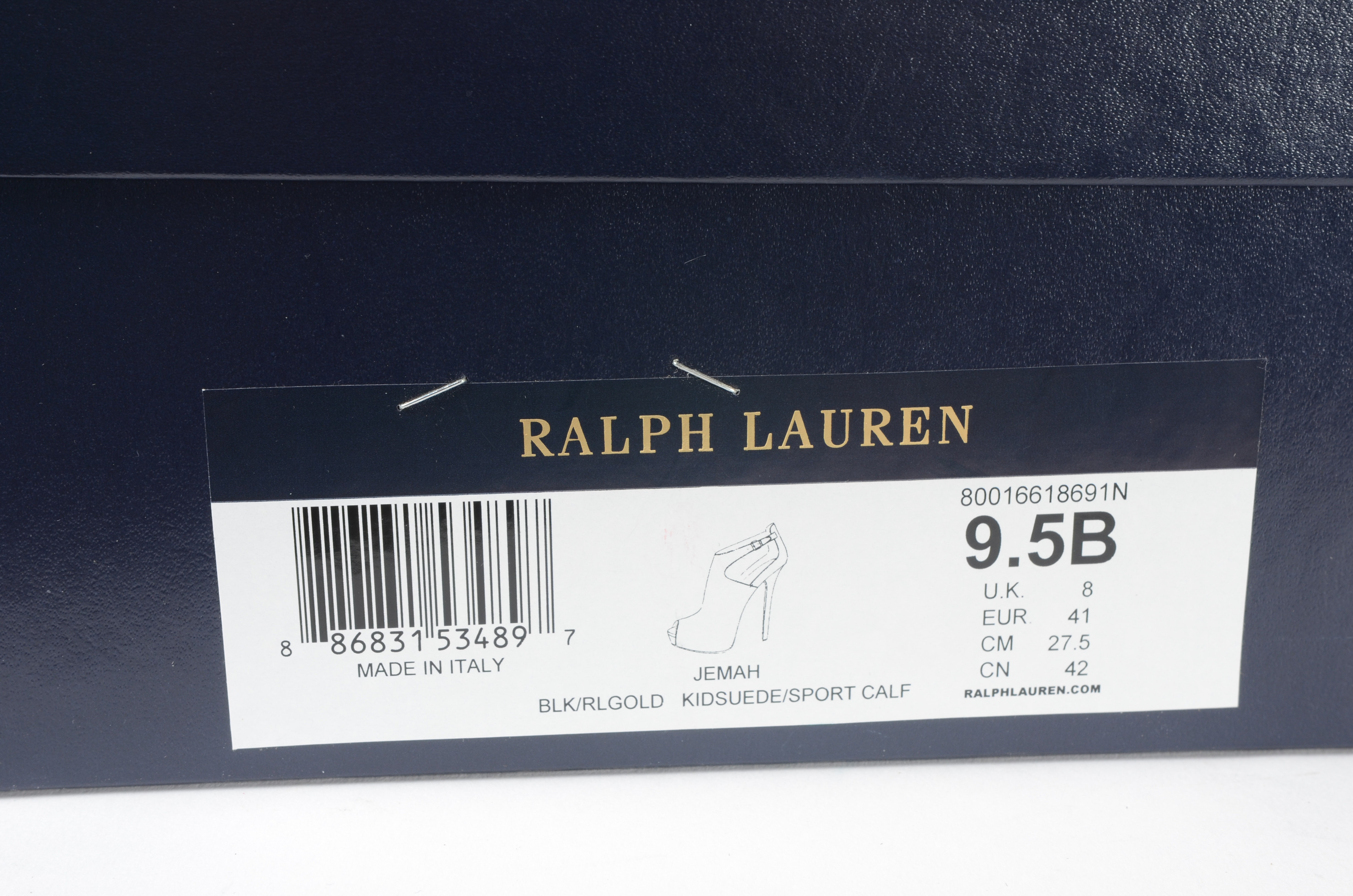 Ralph Lauren Collection Black Suede Stiletto Peep-Toe Shoes