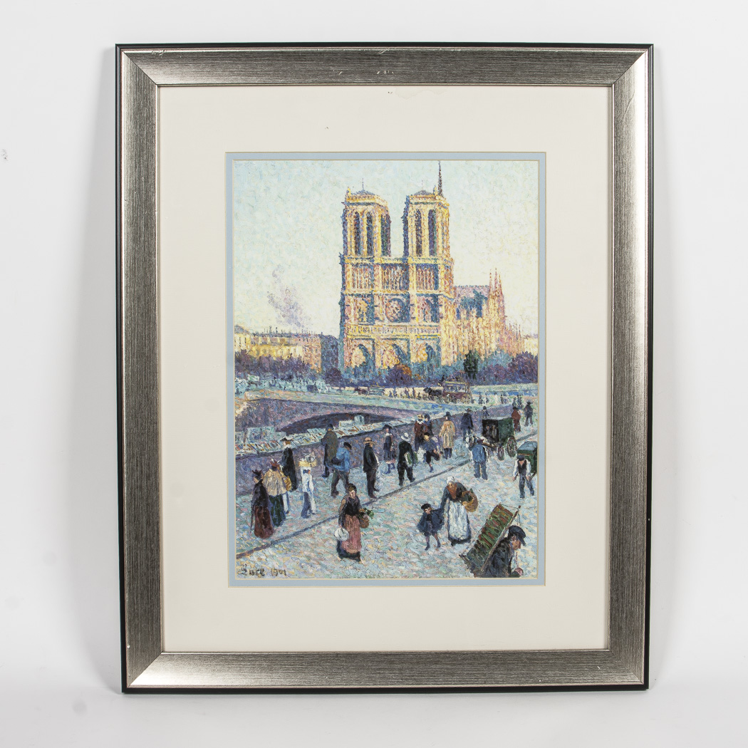 After Maximilien Luce Giclee Titled "Le quai Saint-Michel et Notre-Dame"