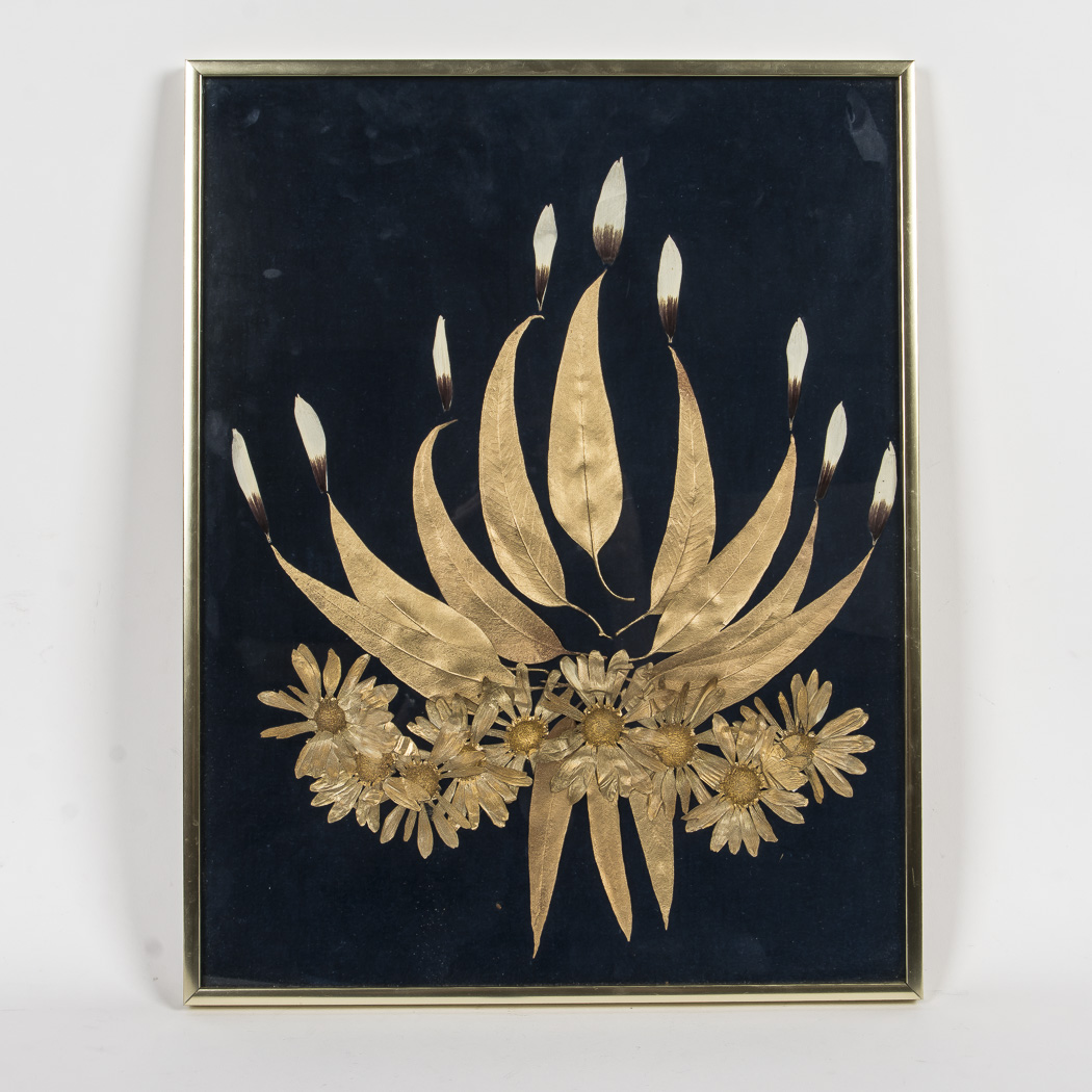 Otilia Originals Gold Tone Dried and Pressed Flowers In Frame