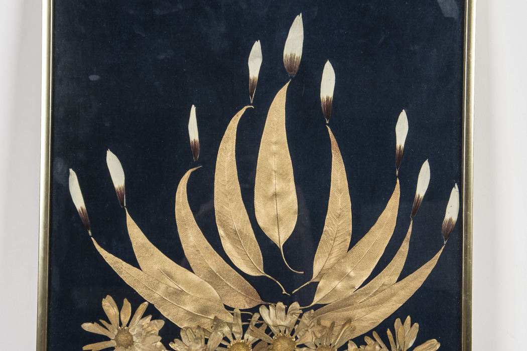 Otilia Originals Gold Tone Dried and Pressed Flowers In Frame