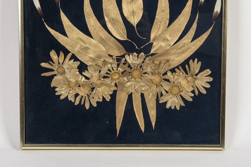 Otilia Originals Gold Tone Dried and Pressed Flowers In Frame