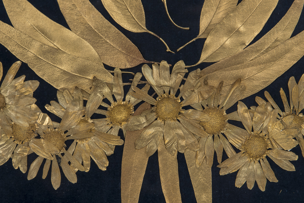 Otilia Originals Gold Tone Dried and Pressed Flowers In Frame