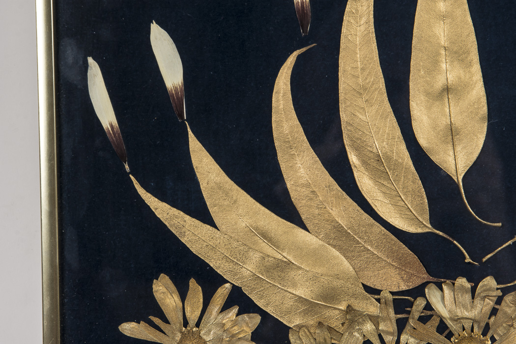 Otilia Originals Gold Tone Dried and Pressed Flowers In Frame