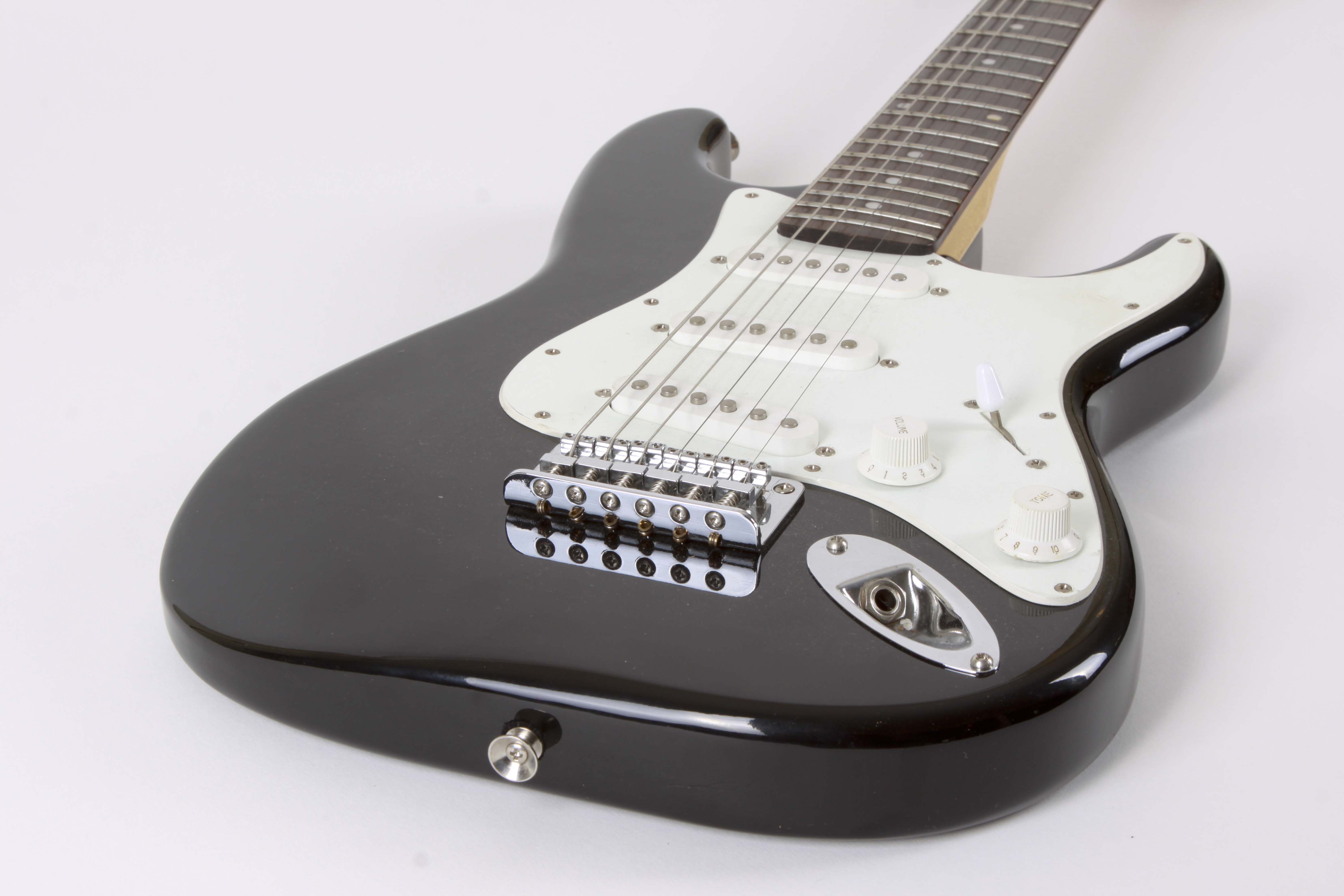 Fender Squire Mini Electric Guitar, Roland Synth, Hohner Melodica