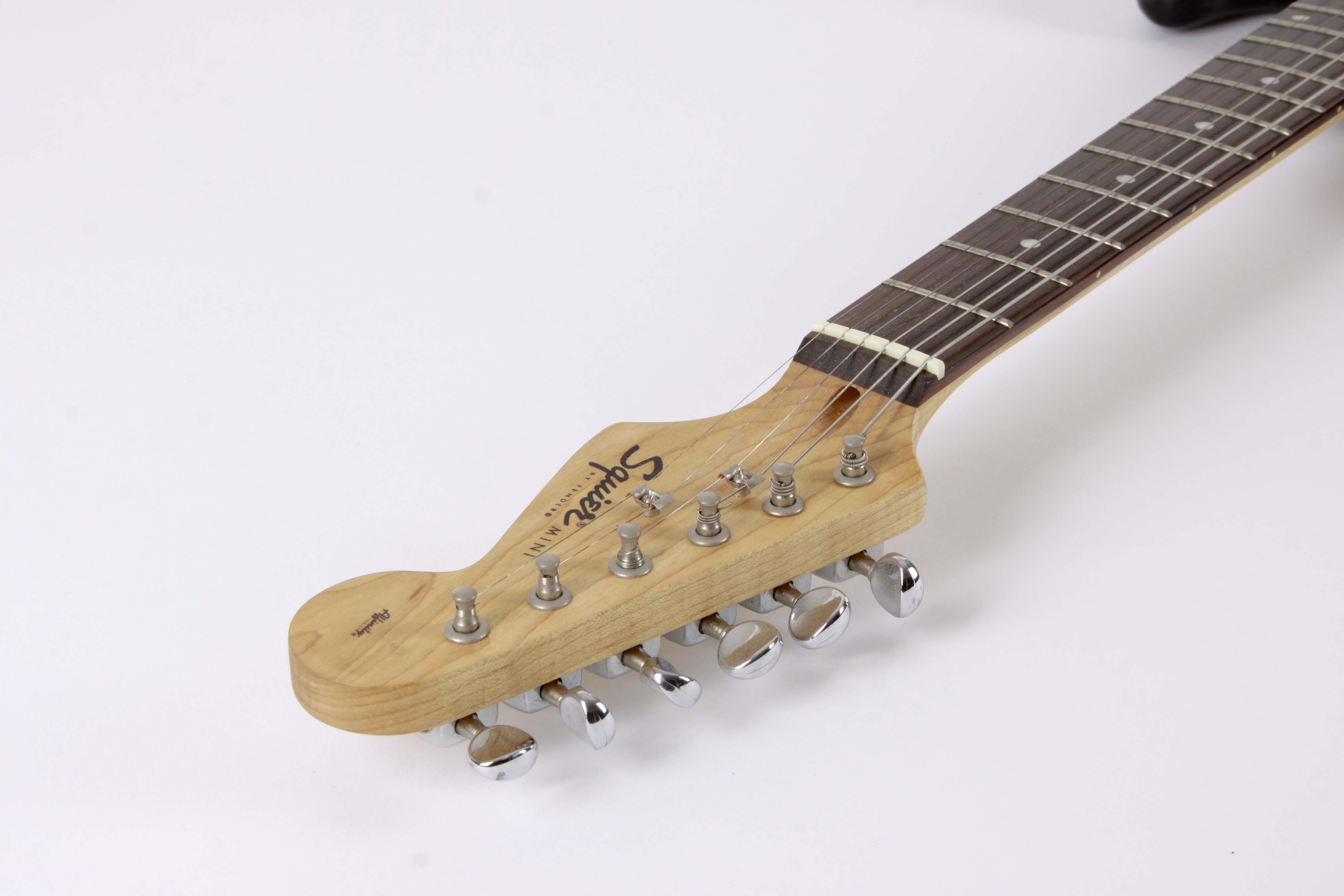 Fender Squire Mini Electric Guitar, Roland Synth, Hohner Melodica