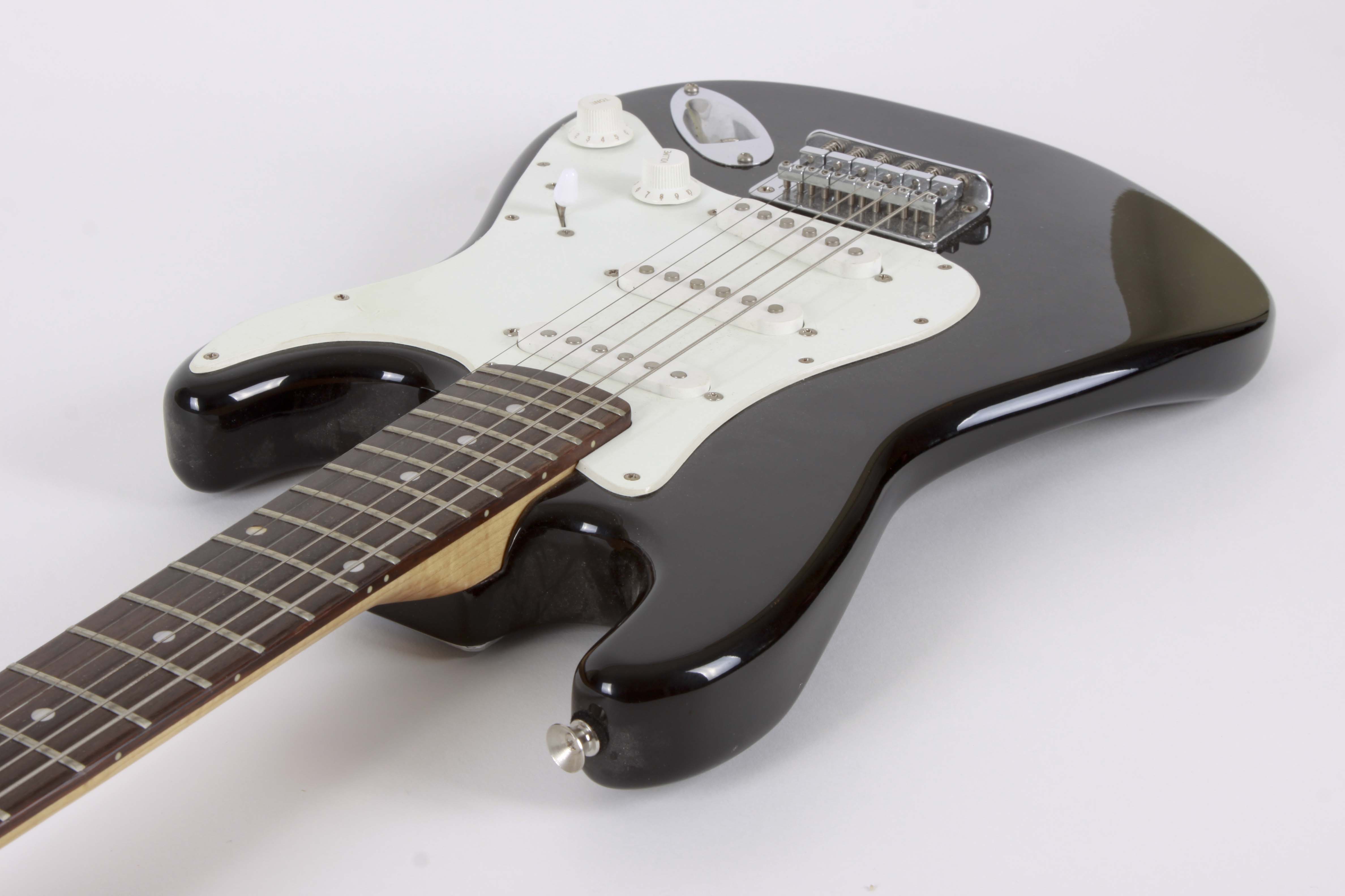 Fender Squire Mini Electric Guitar, Roland Synth, Hohner Melodica