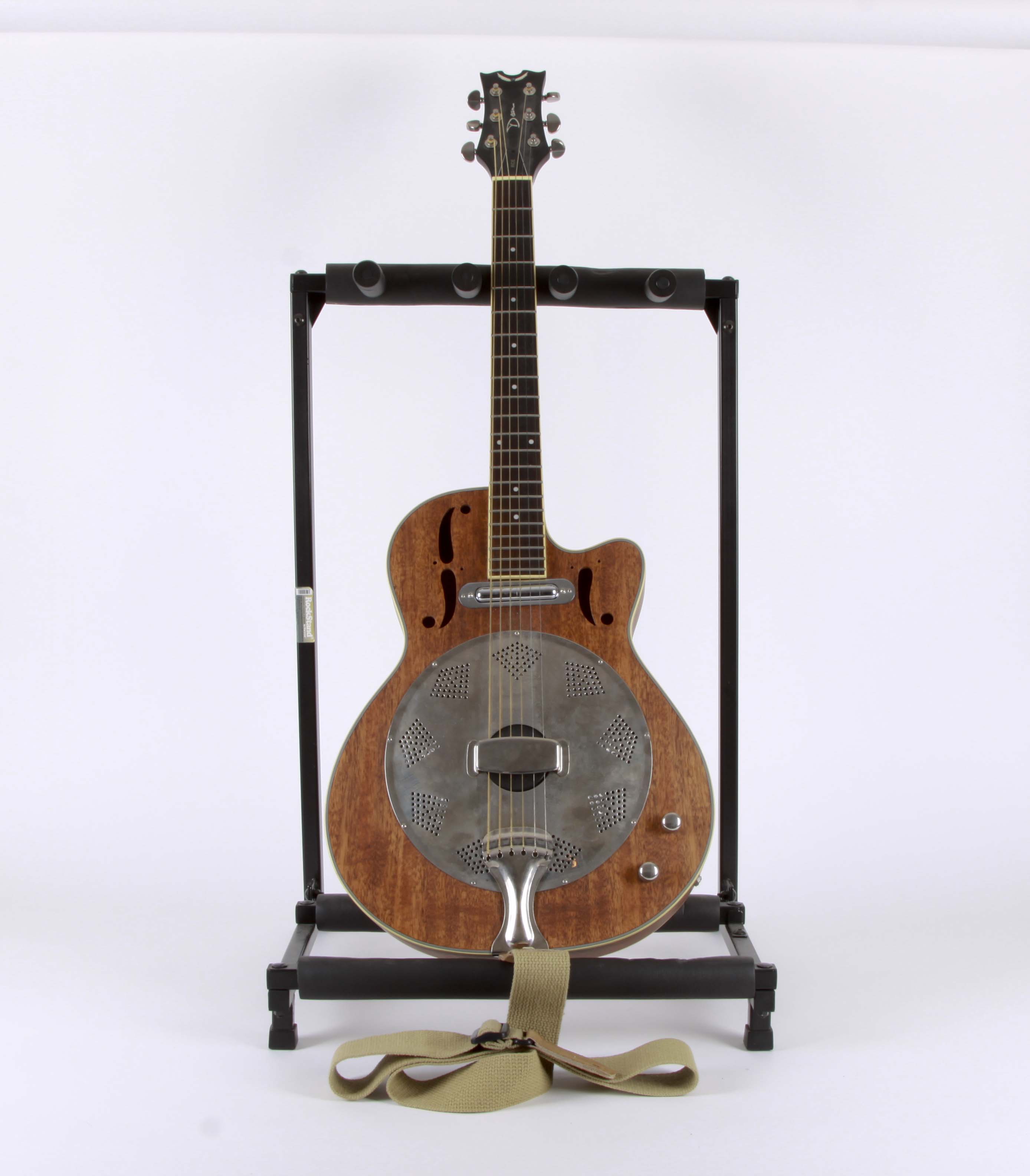 Dean Resonator Cutaway Acoustic-Electric Guitar and Stand
