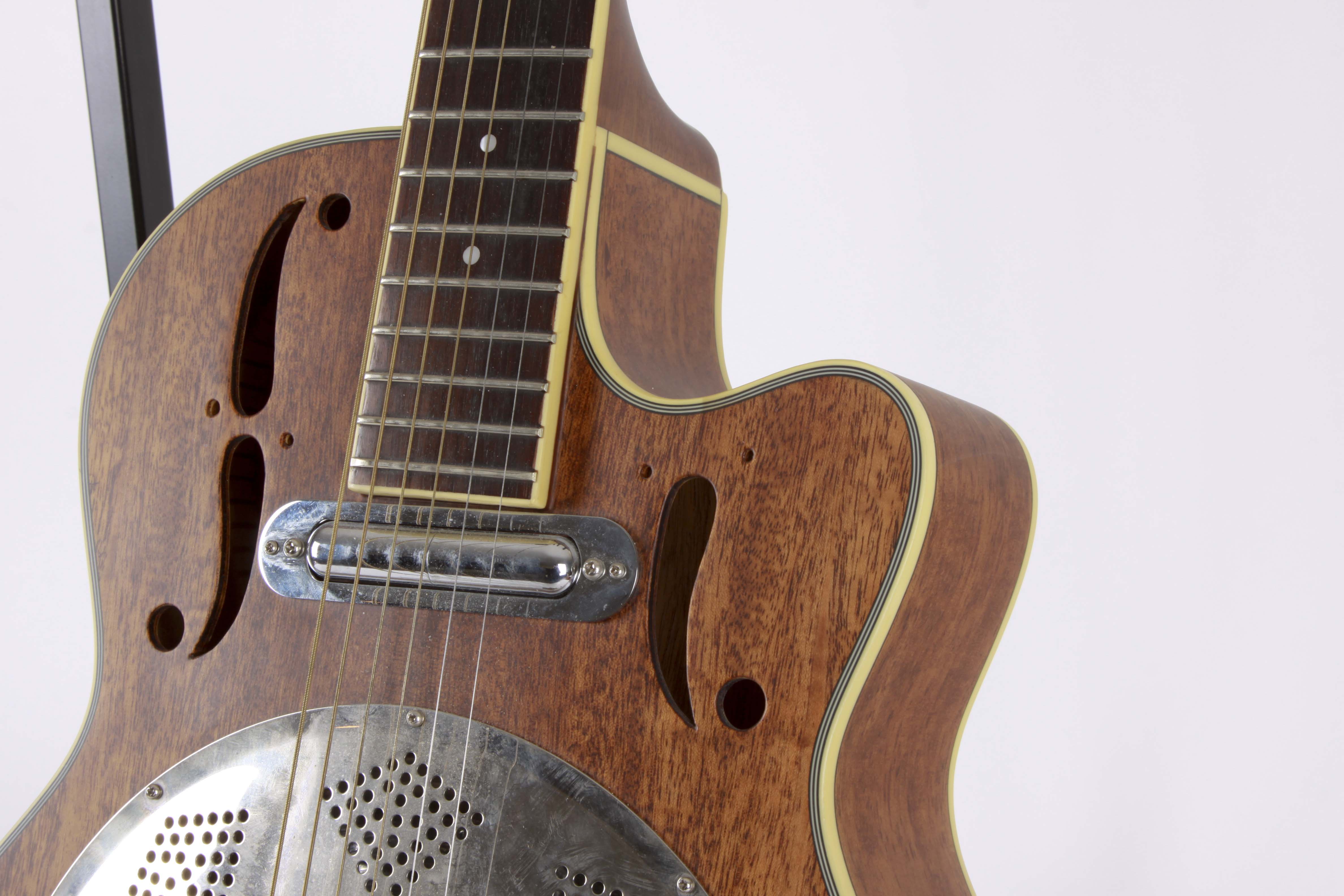 Dean Resonator Cutaway Acoustic-Electric Guitar and Stand