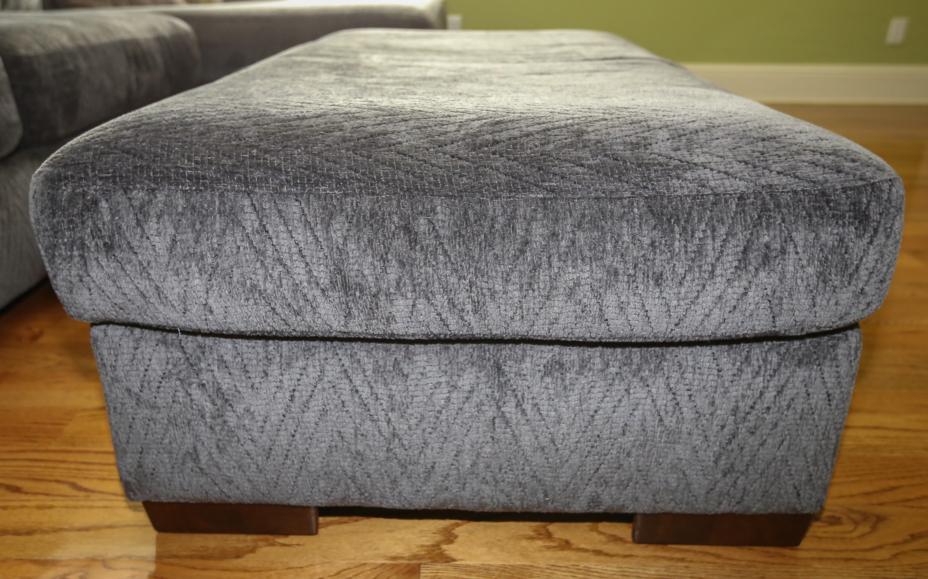 Bluish-Gray Sectional Sofa and Ottoman by Kroehler